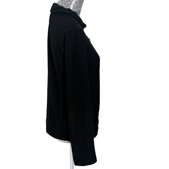 Tangerine Waffle Long Sleeve 1/4 Zip up Pullover Sweater Black Women's Medium - Picture 3 of 6